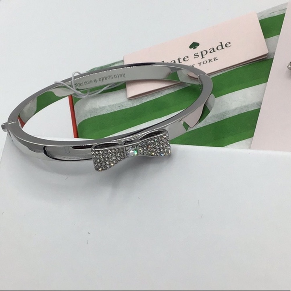 Kate Spade Bow Pave Bracelet & Stud Earrings set - Picture 10 of 11